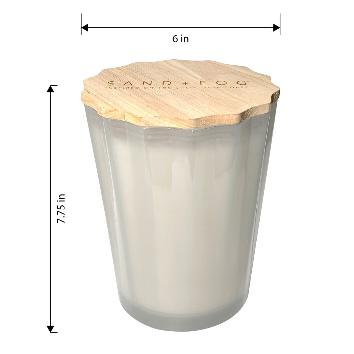 Sand & Fog Scalloped Fragranced Candle with 3 fragrances 3.3kg (British brand)