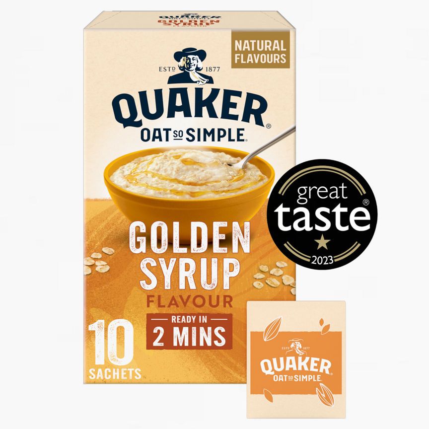 Quaker Oat So Simple Golden Syrup Porridge 10 Pack Cereals ASDA   