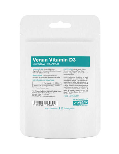 DR.VEGAN Vitamin D3 | 30 Day Supply | 1 Capsule Per Day GOODS Superdrug   