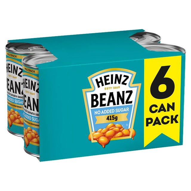 Heinz No Added Sugar Tinned Baked Beans   6 x 415g