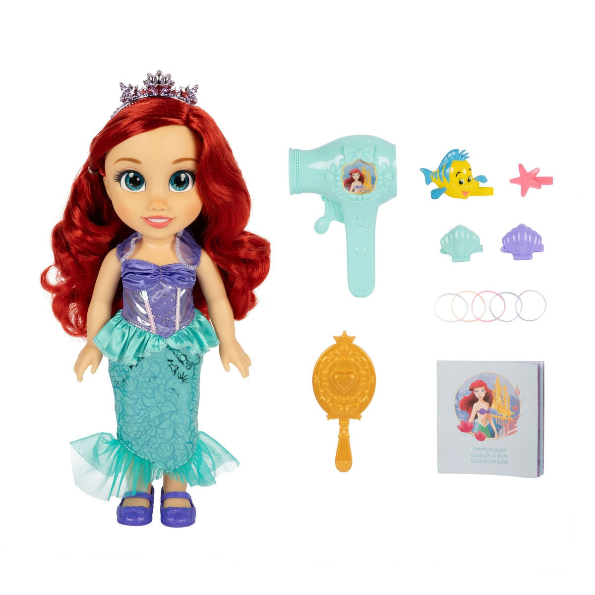 Disney Prinsesse Ariel dukke med hårpynt - Britisk produkt