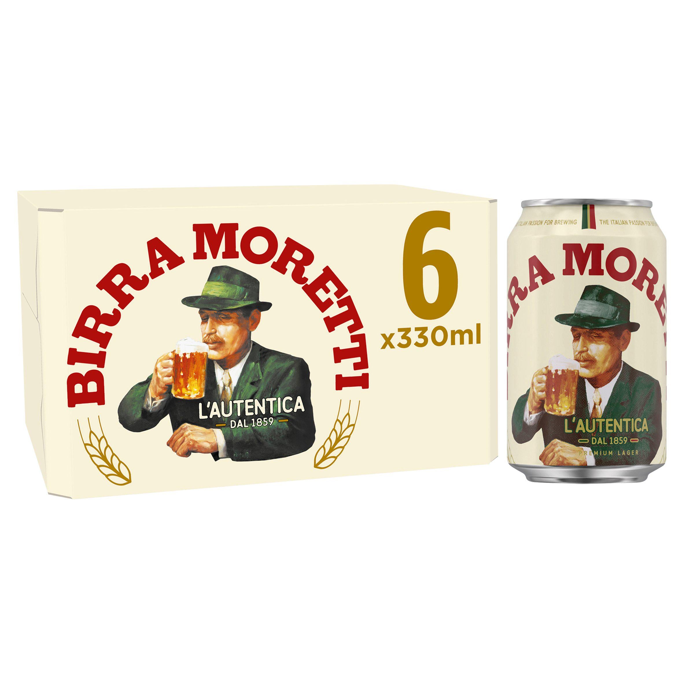 Birra Moretti Lager Beer Cans 6 x 330ml All beer Sainsburys   