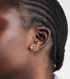 Suzanne Kalan rose gold diamond sapphire hoop earrings (British brand)