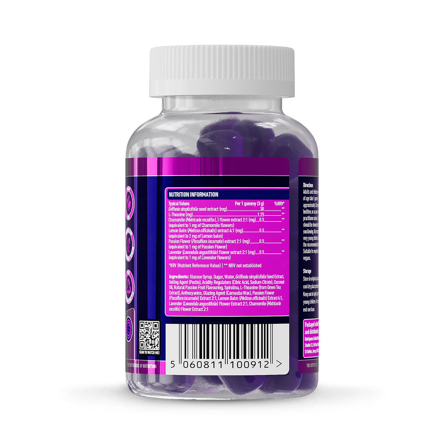 Nutrigums Night Time Complex sleep gummies 60 count, imported from the UK