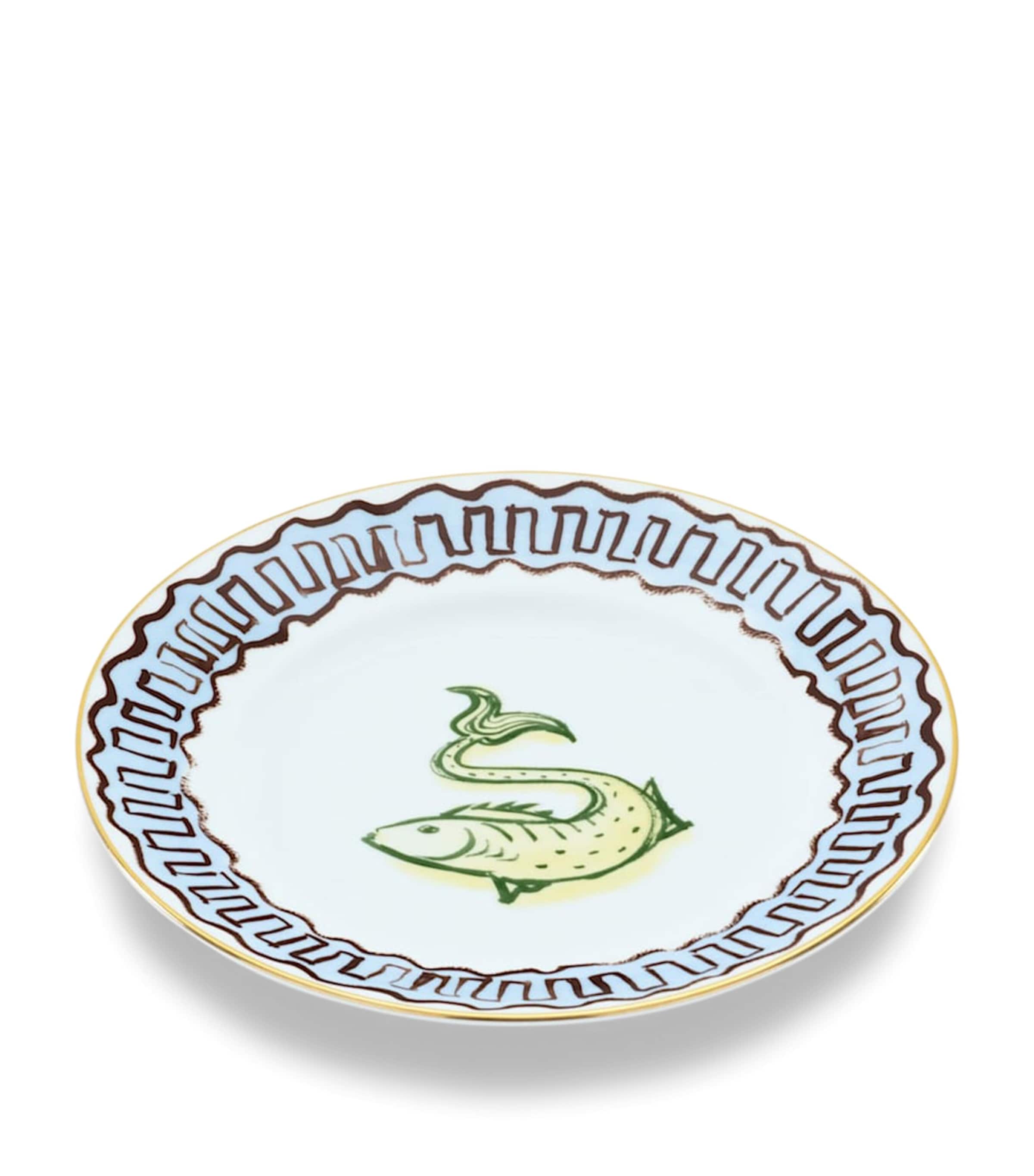 GINORI 1735 porcelain dessert plate with gold threading 22cm, UK version