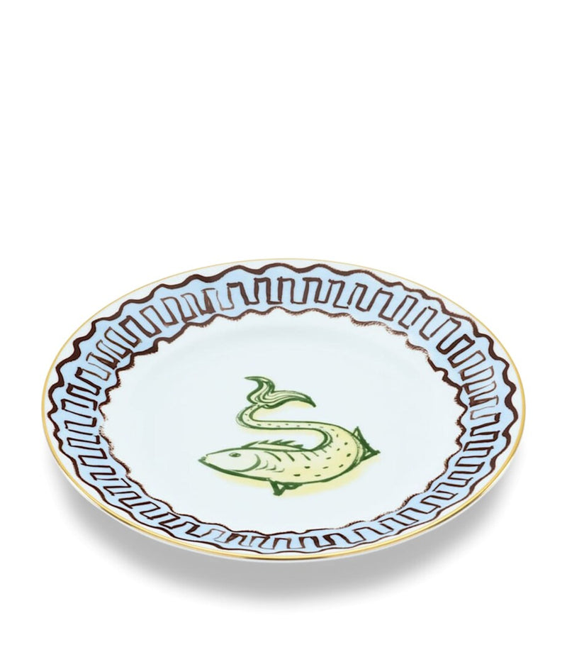 GINORI 1735 porcelain dessert plate with gold threading 22cm, UK version