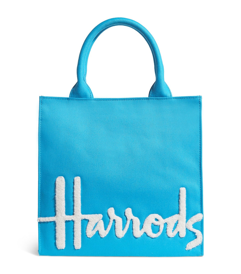 Harrods Small Cotton Logo Tote Bag