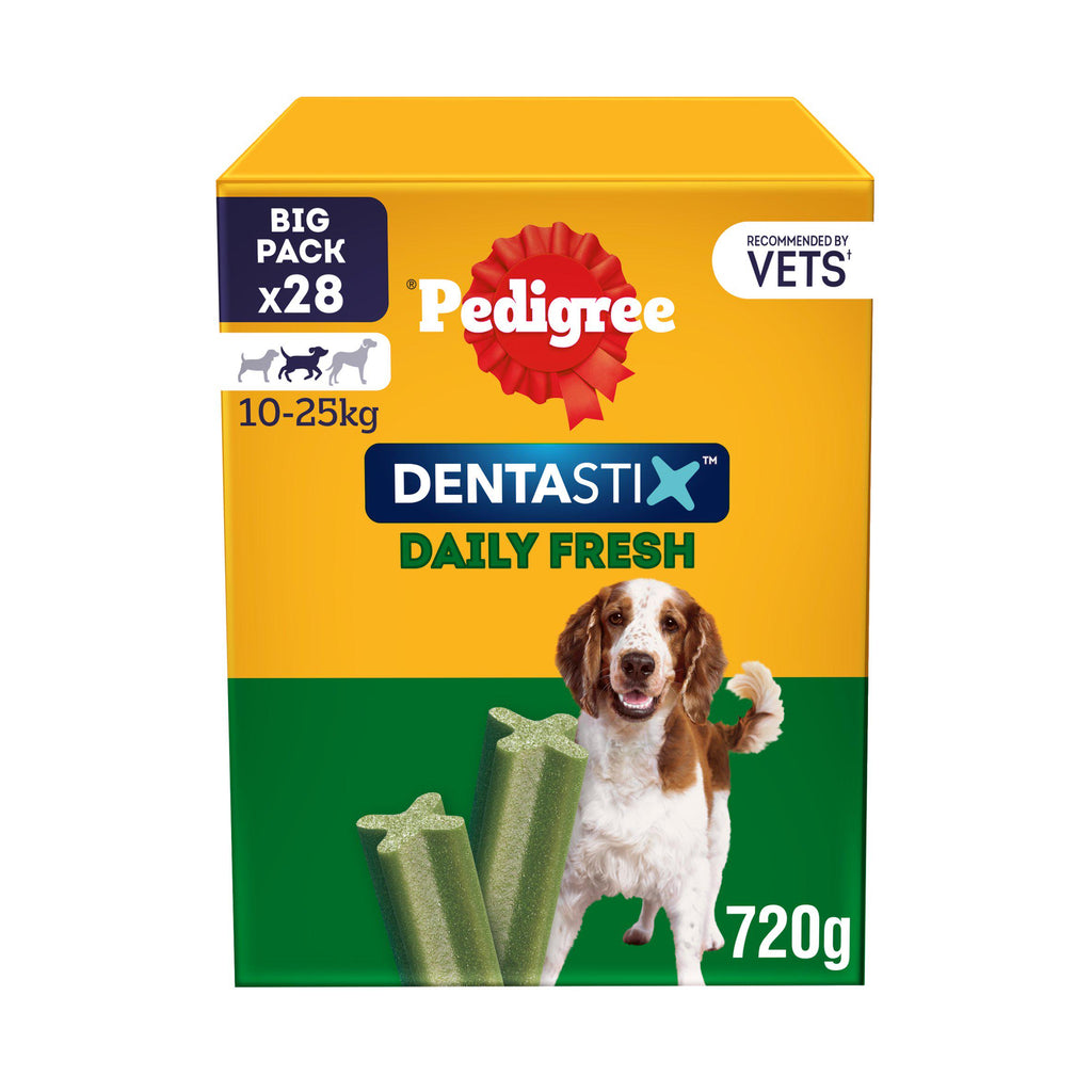 Pedigree Dentastix Fresh Adult Medium Dog Treats Dental Sticks x28 720g