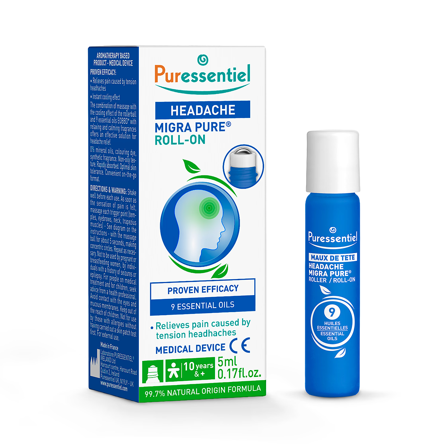 Puressentiel Migra-Pure headache roll-on 5ml (British brand)