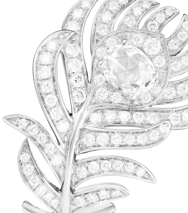Boucheron white gold diamond Plume de Paon ring, UK version