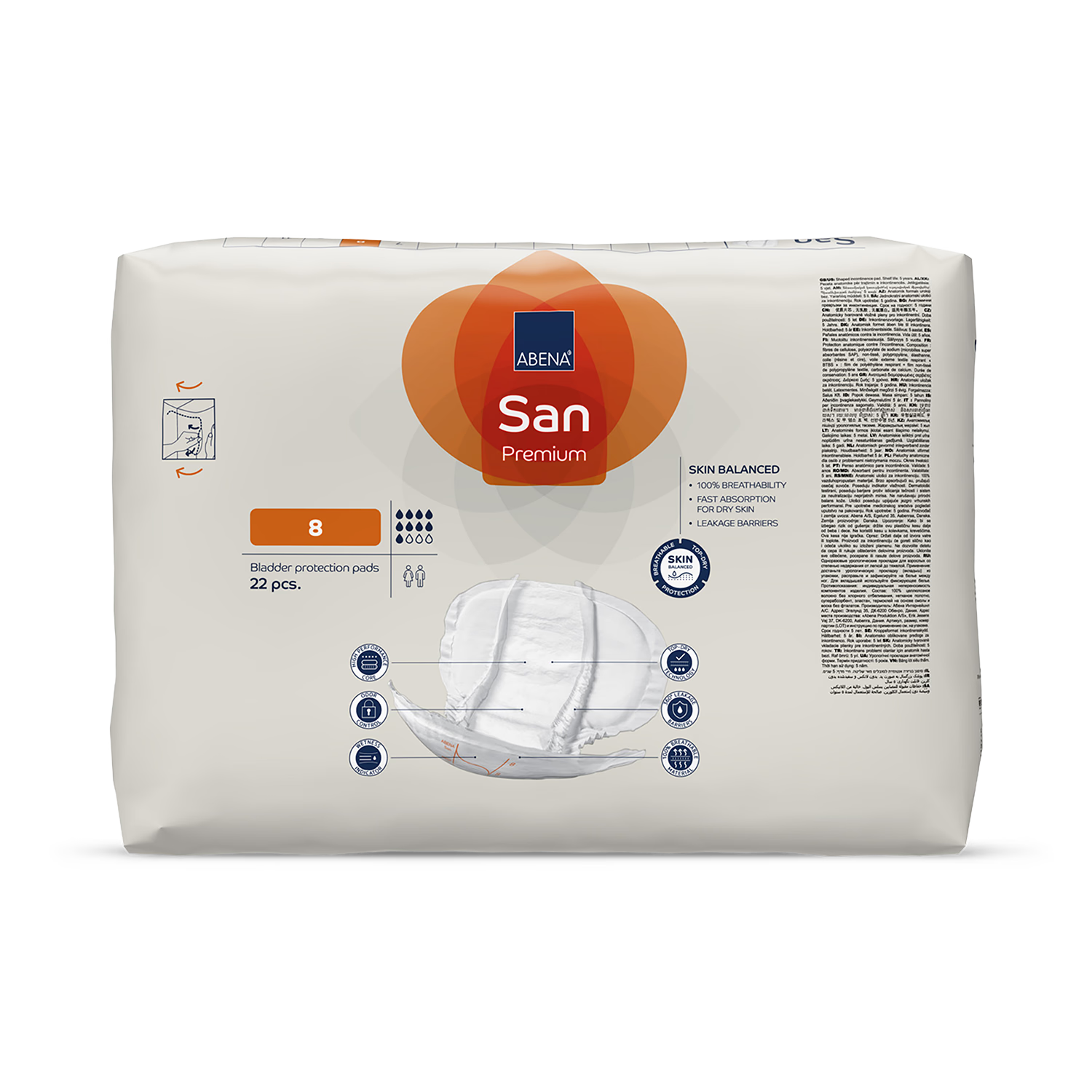 ABENA San Premium 8 incontinence pad 22 pack (British brand)