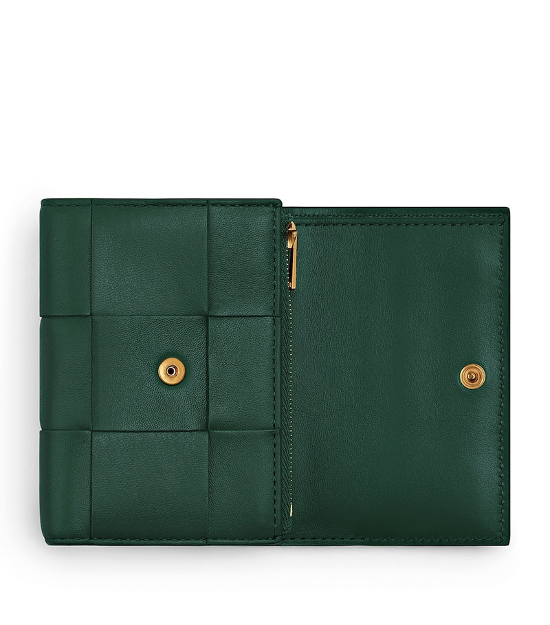 Bottega Veneta Intreccio trifold wallet woven lambskin (British brand)