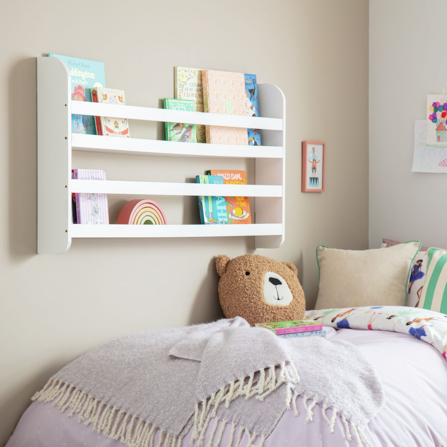 Habitat white wide wall shelf, UK version