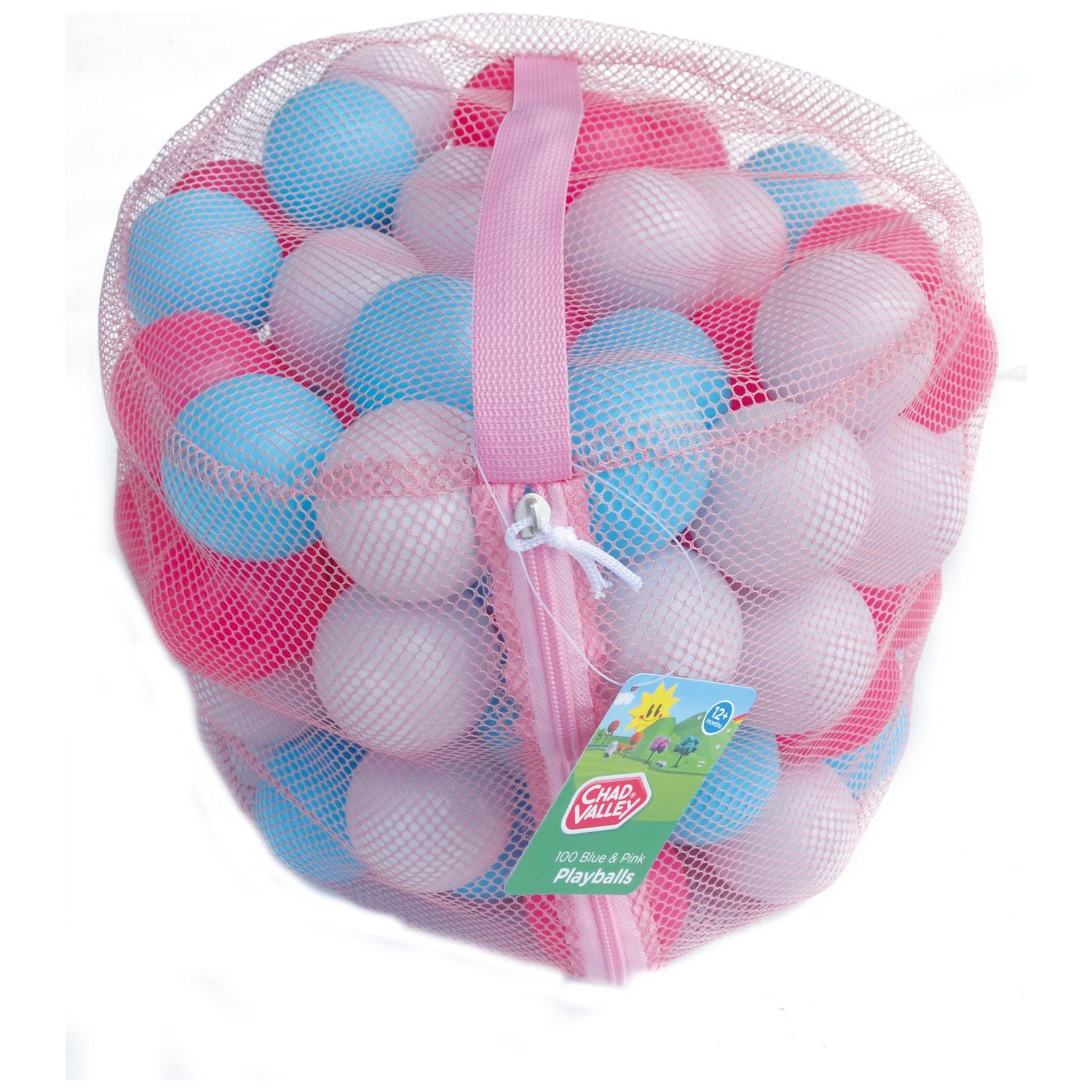 Chad Valley play balls pink and blue bag of 100 - British product