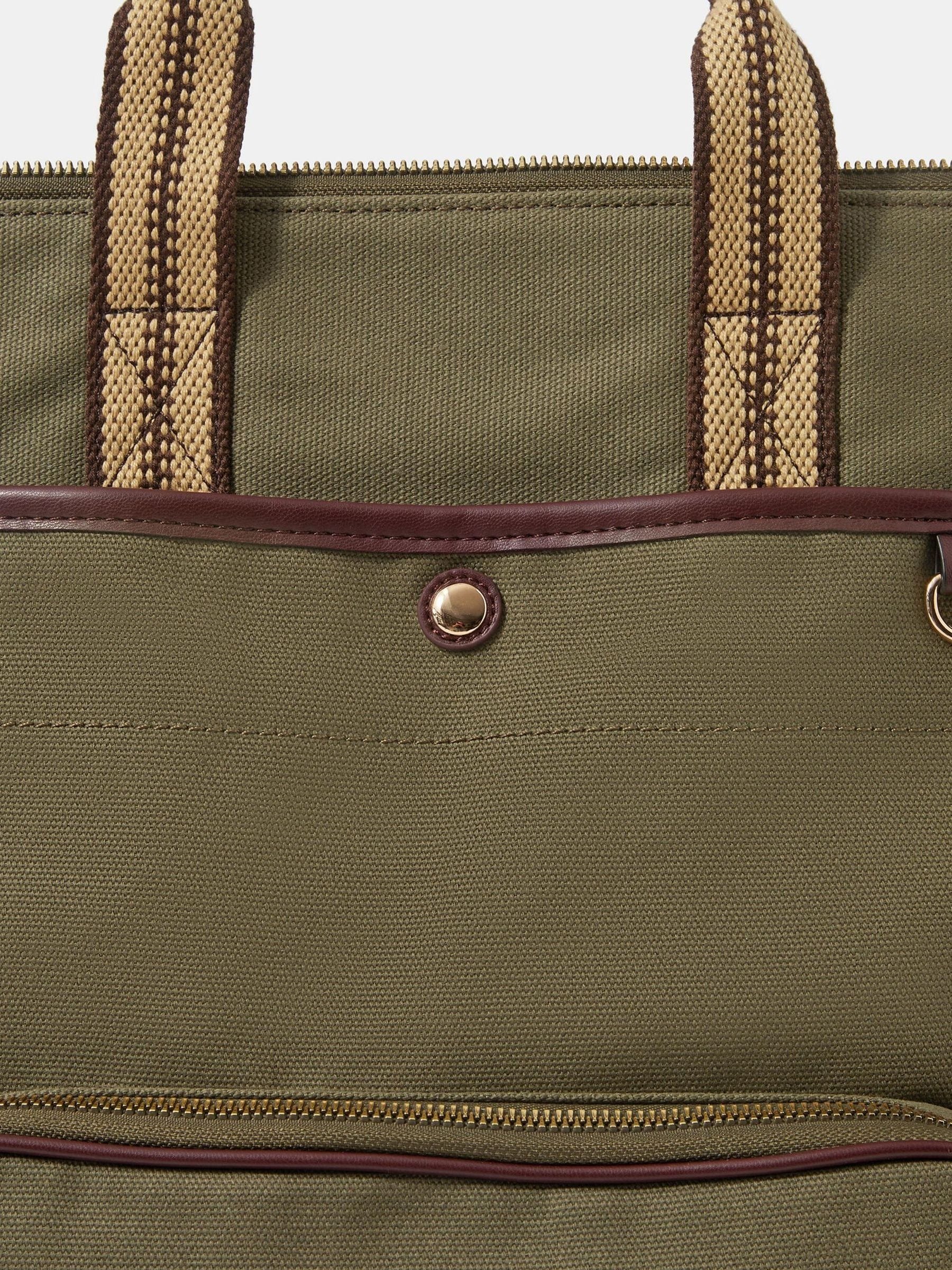 Accessorize green canvas multi-pocket backpack, imported from the UK