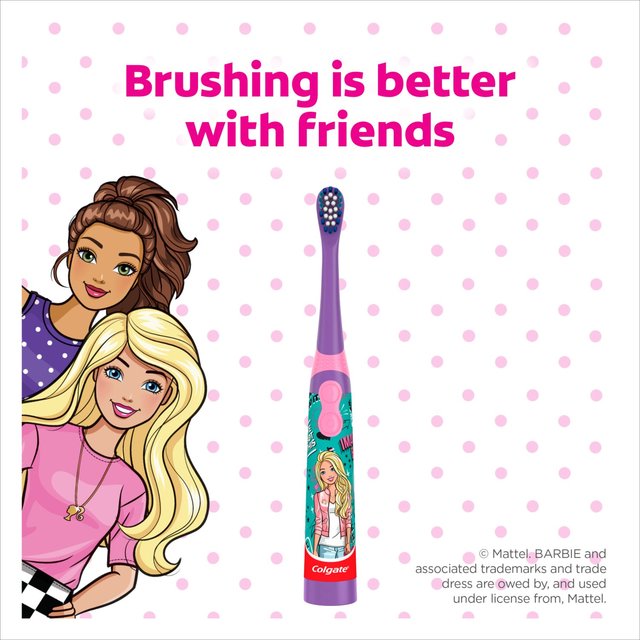 Colgate Kids Barbie Extra Soft Battery Toothbrush 3+ Years GOODS M&S   