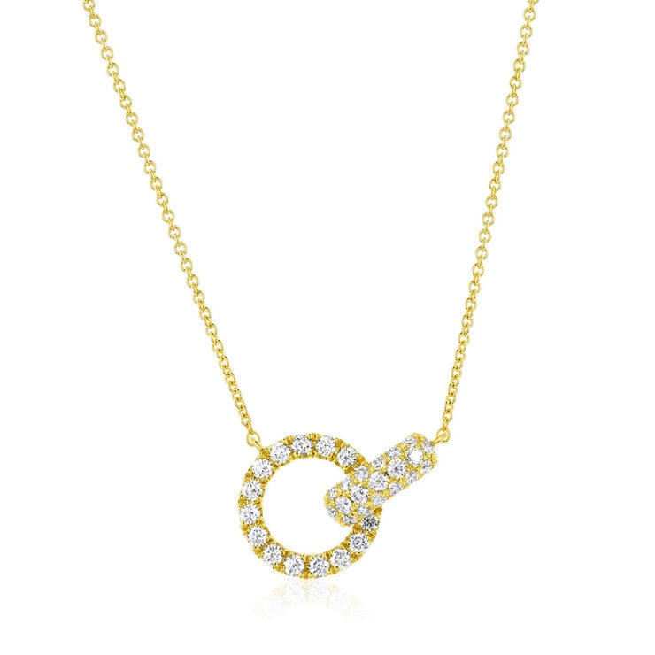 Costco Halskette mit rundem Brillantschliff Diamant 0,50 Karat 14 Karat Gelbgold, UK-Version