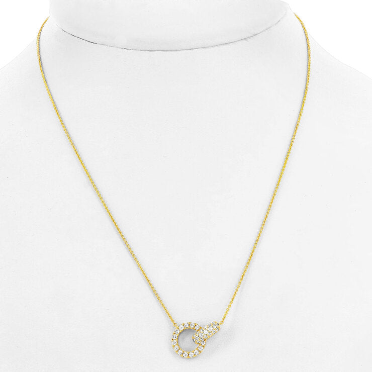 Costco Halskette mit rundem Brillantschliff Diamant 0,50 Karat 14 Karat Gelbgold, UK-Version