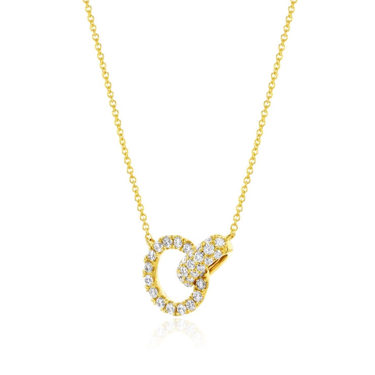 Costco Halskette mit rundem Brillantschliff Diamant 0,50 Karat 14 Karat Gelbgold, UK-Version