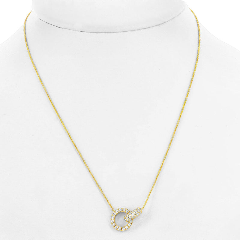 Costco Halskette mit rundem Brillantschliff Diamant 0,50 Karat 14 Karat Gelbgold, UK-Version