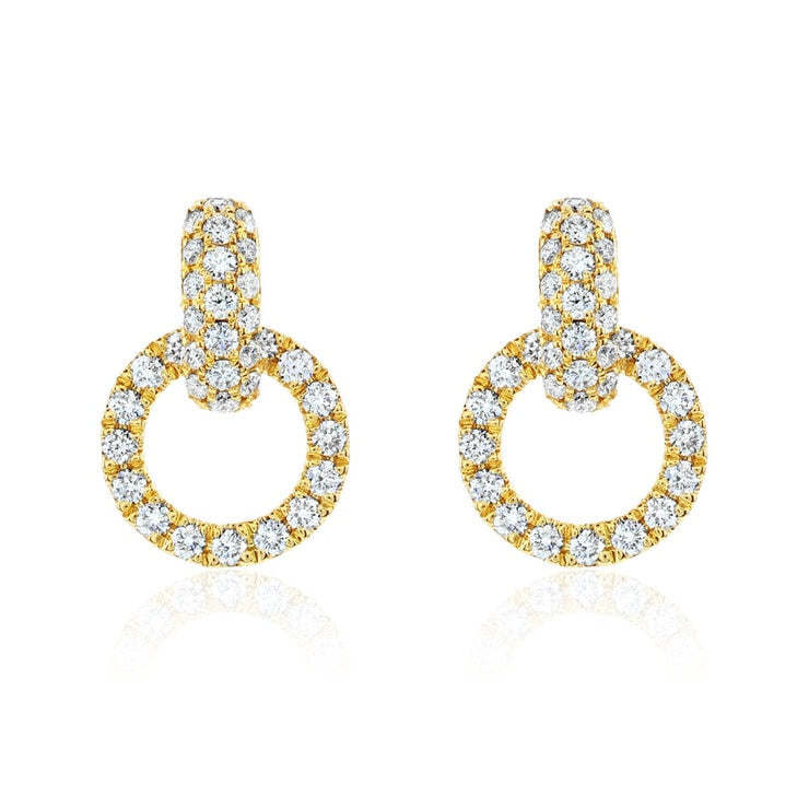 Costco 0.80ctw diamond earrings round brilliant 14ct gold - British product