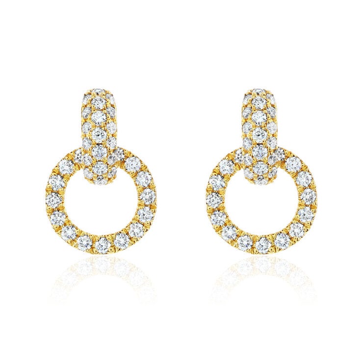 Costco 0.80ctw diamond earrings round brilliant 14ct gold - British product