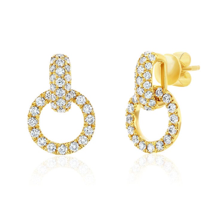 Costco 0.80ctw diamond earrings round brilliant 14ct gold - British product