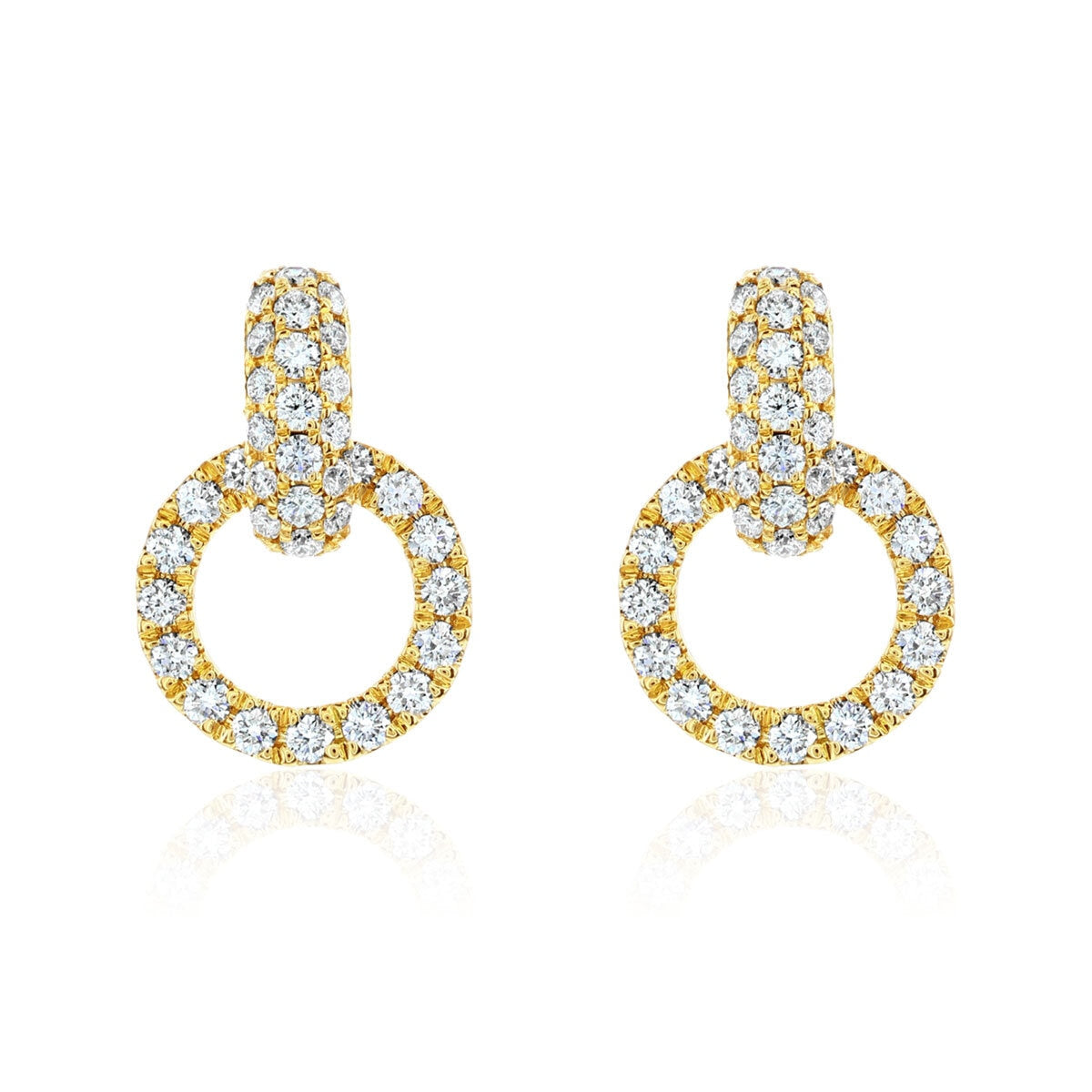 Costco 0.80ctw diamond earrings round brilliant 14ct gold - British product