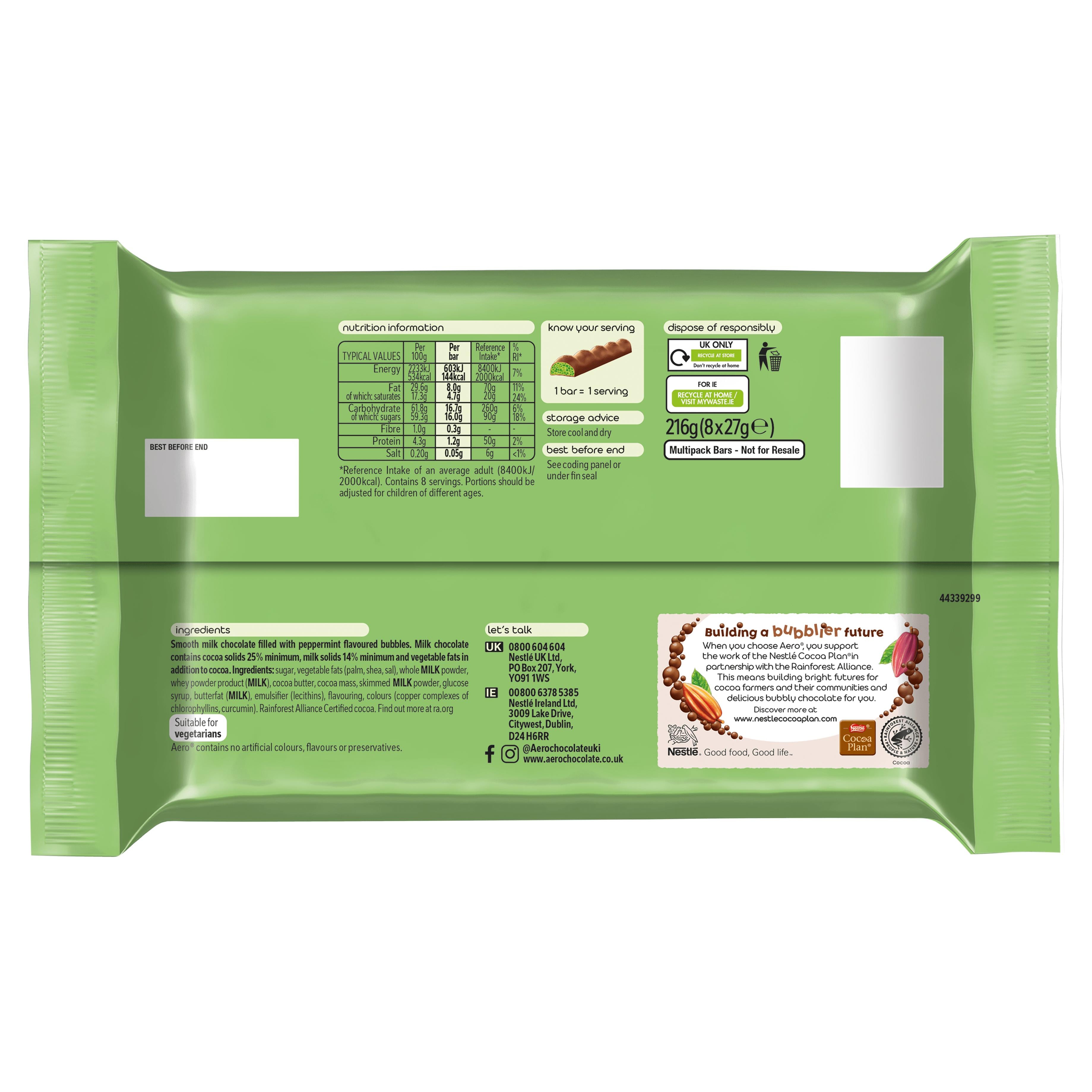 Aero peppermint chocolate multipack 216g, UK version