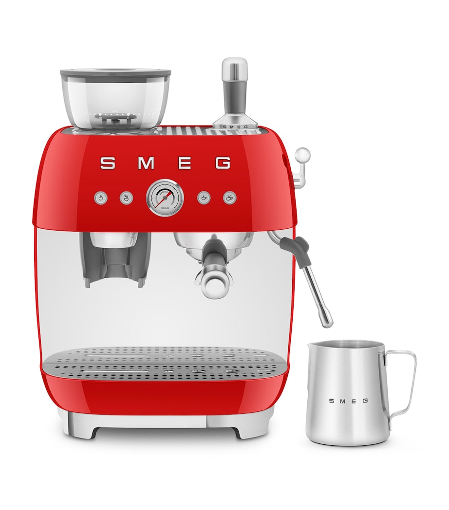 Smeg espresso coffee machine with grinder and milk frother (British brand)