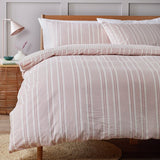 Argos Home striped seersucker pink bedding set single (British brand)