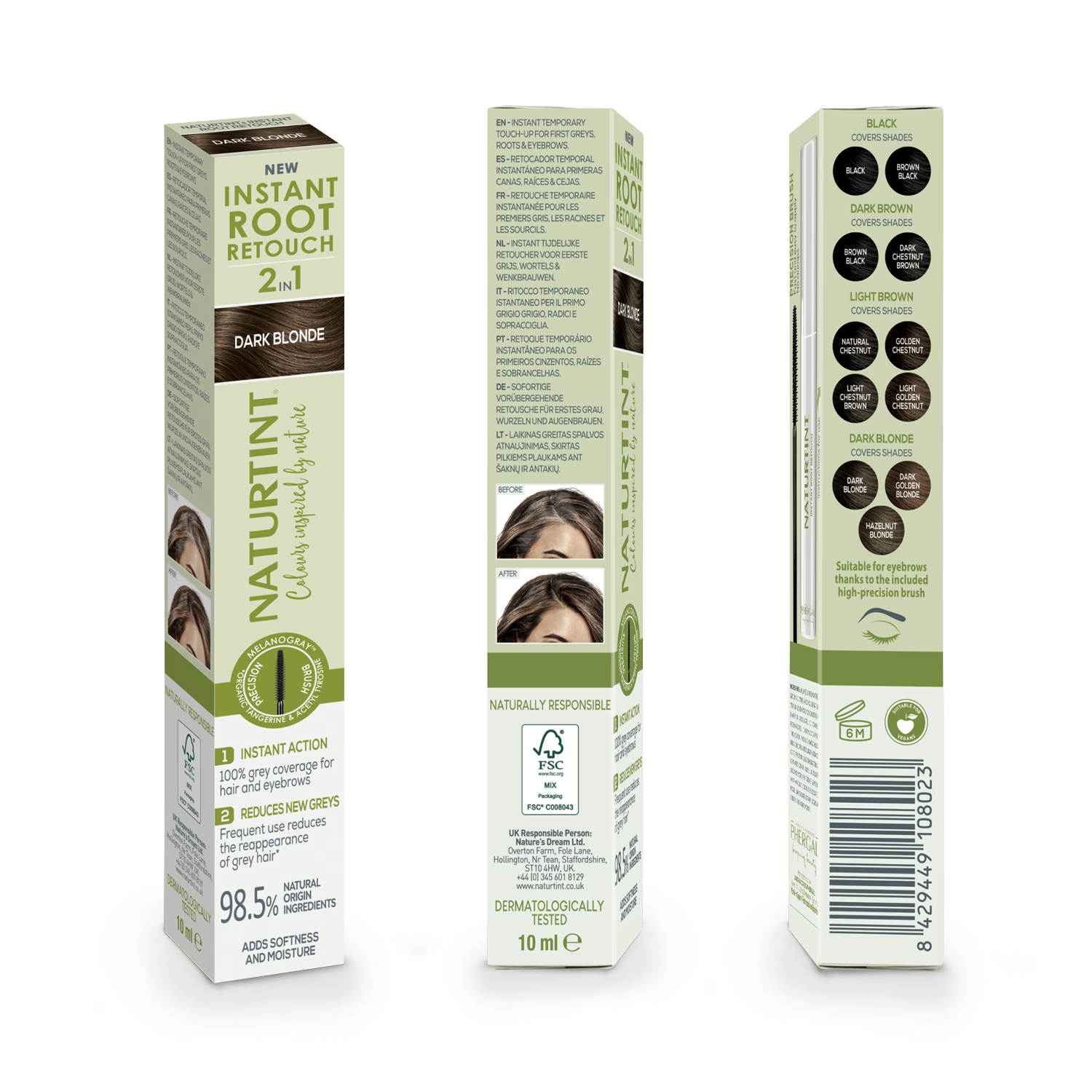 Naturtint root retouch Dark Blonde 10ml, imported from the UK