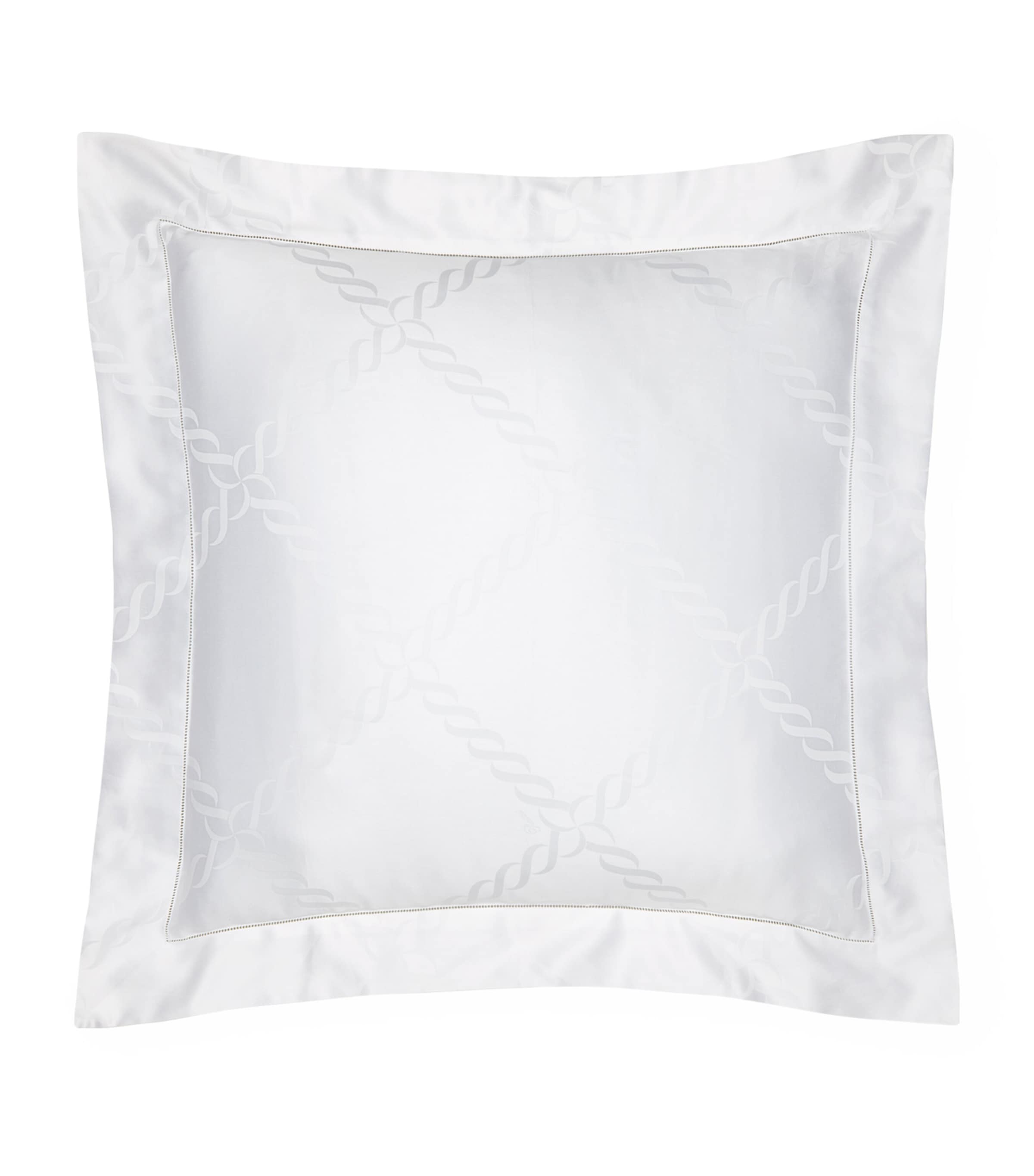 Pratesi square pillowcase with braid design 65cm x 65cm, imported from the UK