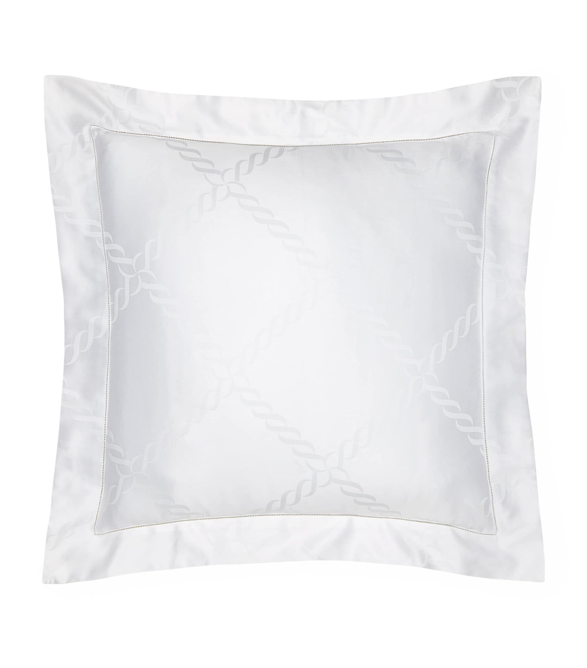 Pratesi square pillowcase with braid design 65cm x 65cm, imported from the UK