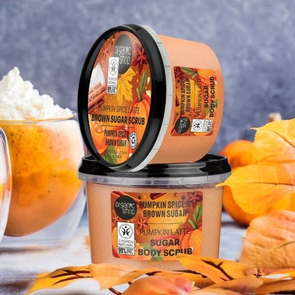 Organic Shop Pumpkin Spice Latte Brown Sugar body scrub 250ml, UK version