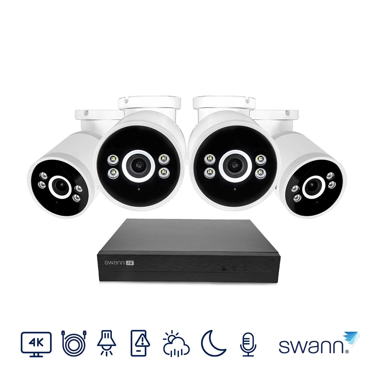 Swann 4K NVR system with bullet cameras, British brand