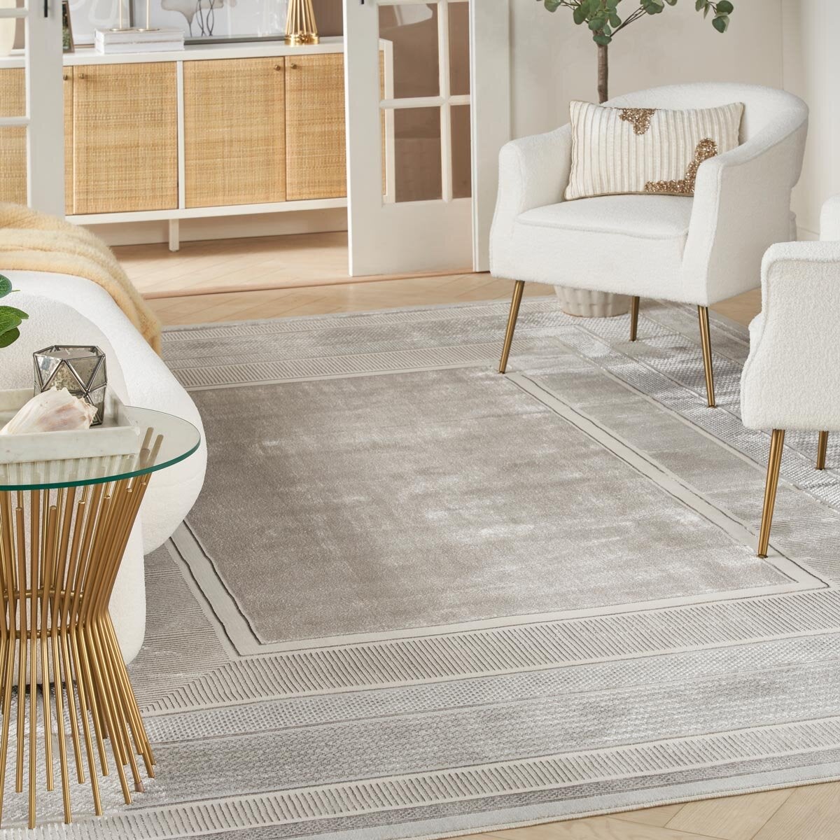 Nourison area rug silver border 180 x 120 cm - British product