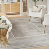 Nourison silver border area rug 239x300cm, imported from the UK