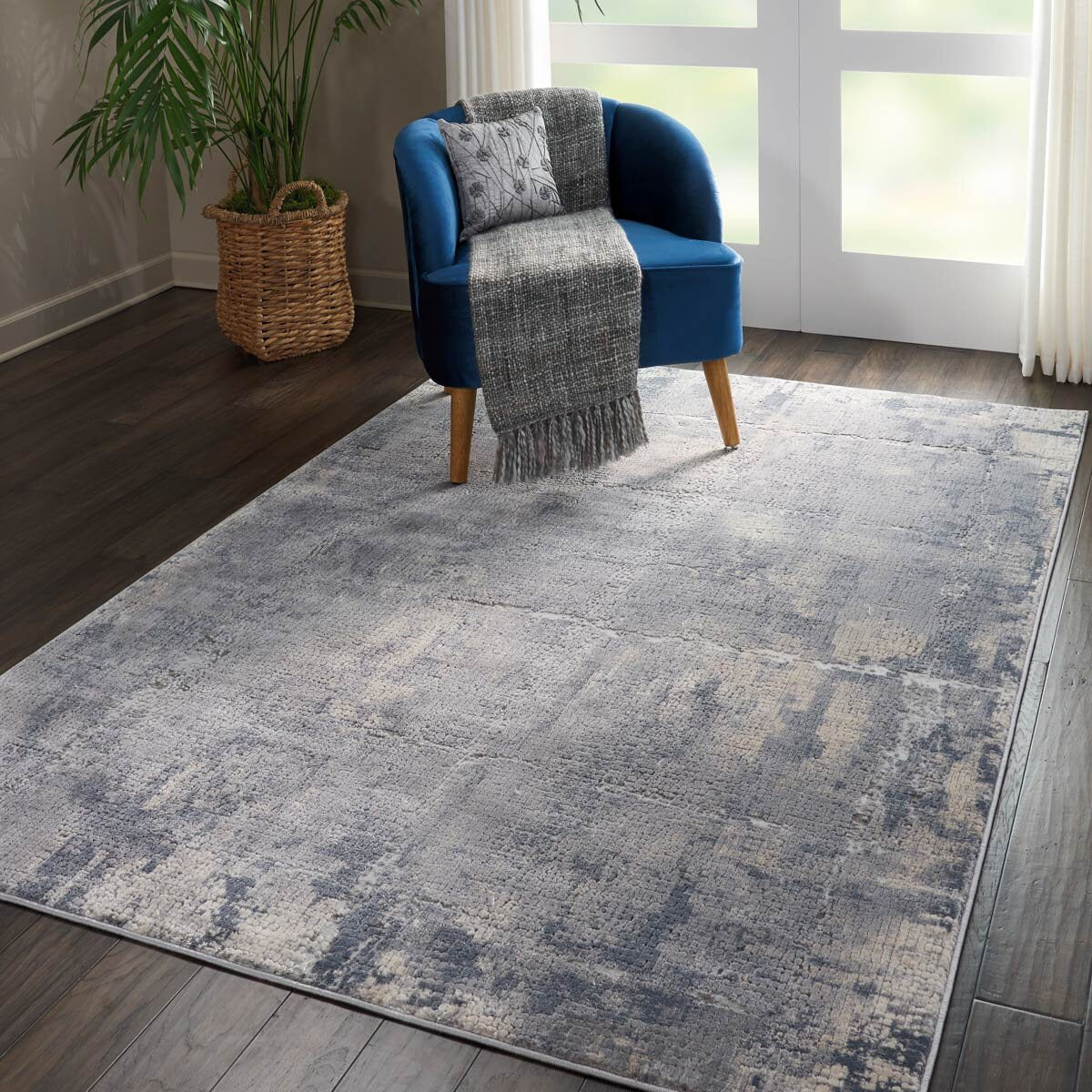 Nourison Faded Blue Rug Medium, imported from the UK
