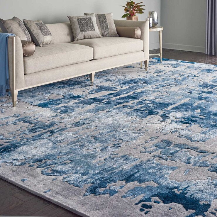 Nourison Prismatic Charisma blue area rug, imported from the UK