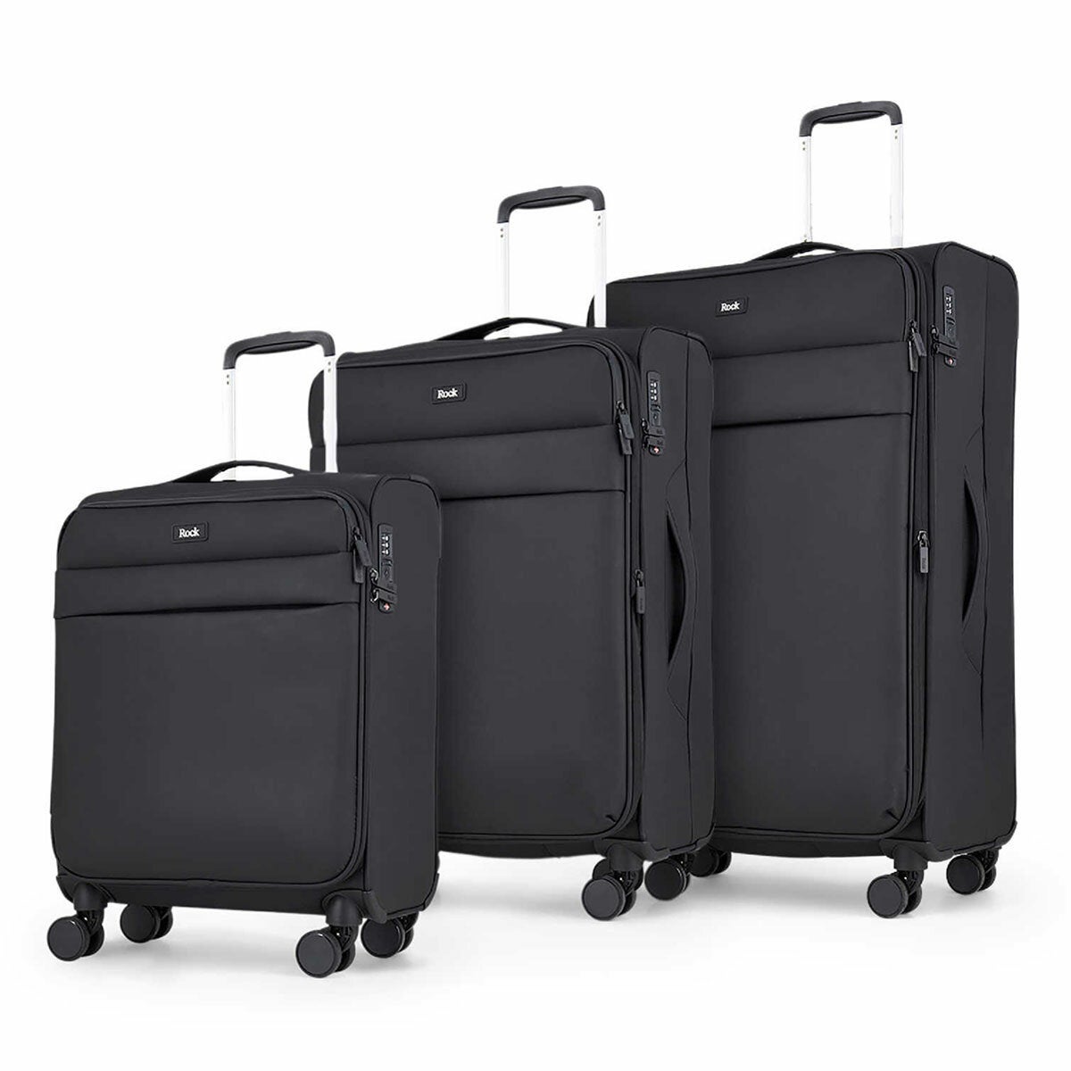 Rock Harper 3 Piece Softside Luggage Set In 4 Colours