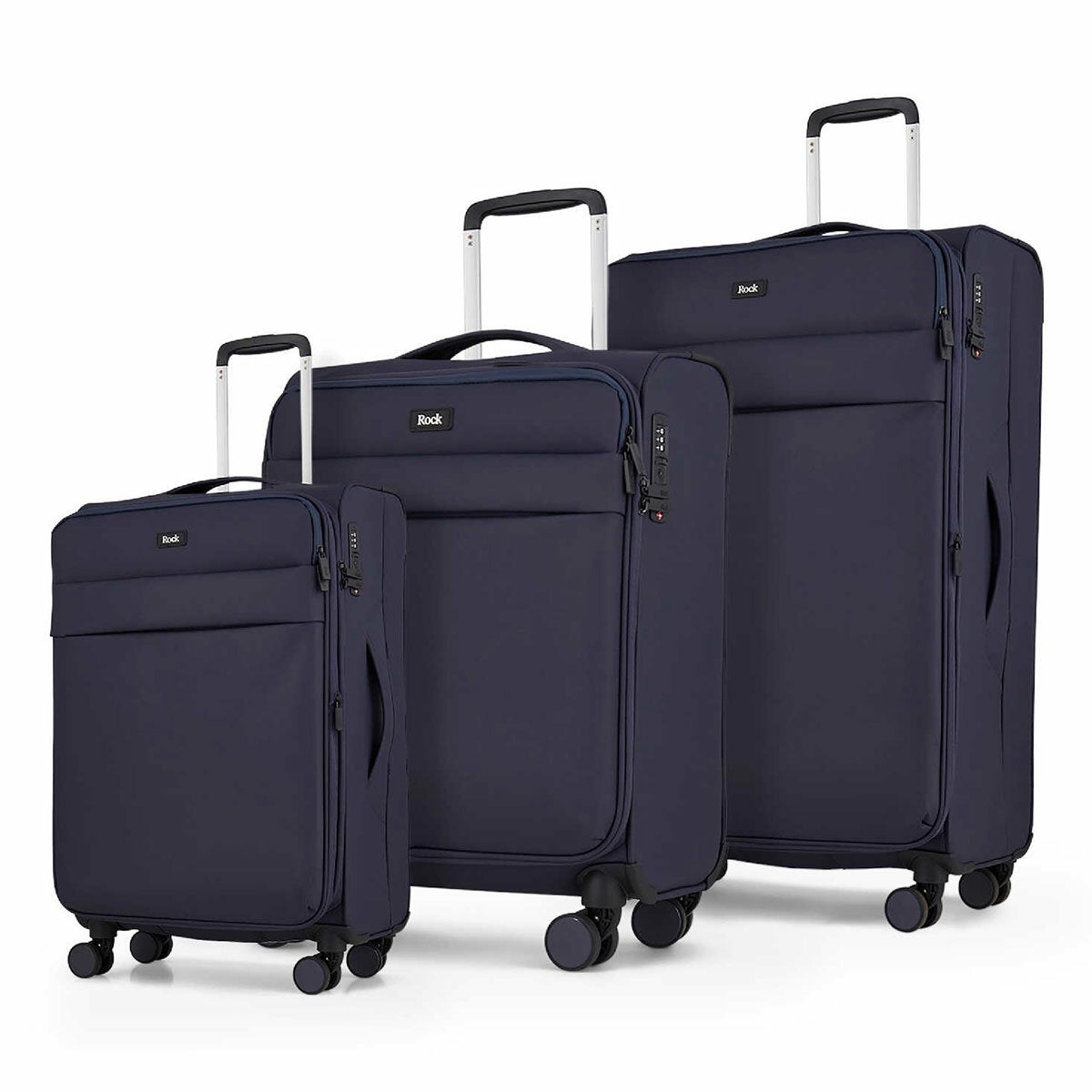 Rock Harper 3 Piece Softside Luggage Set In 4 Colours