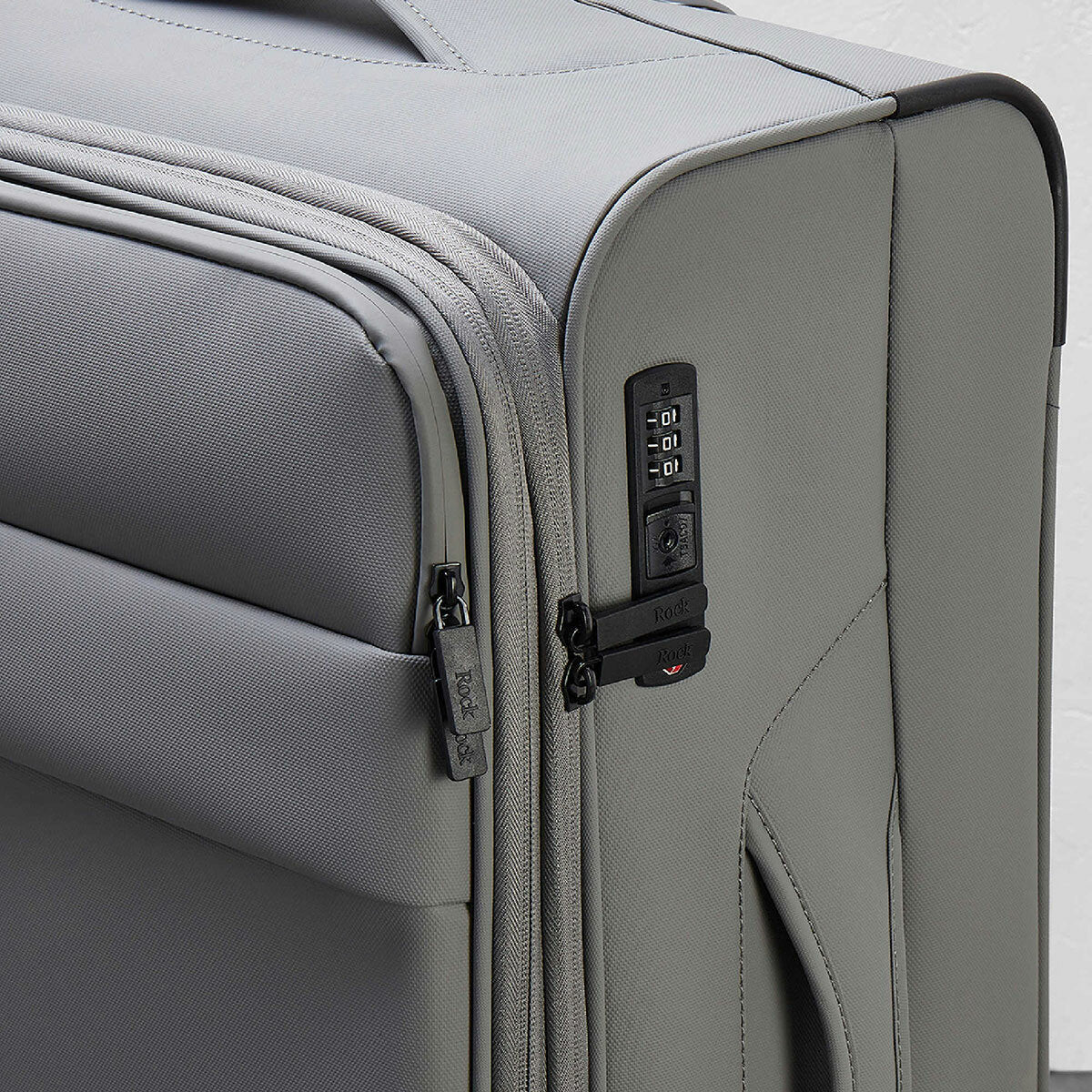 Rock Harper 3 piece softside luggage set in grey (British brand)