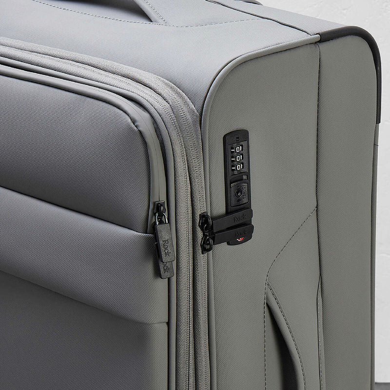 Rock Harper 3 piece softside luggage set in grey (British brand)