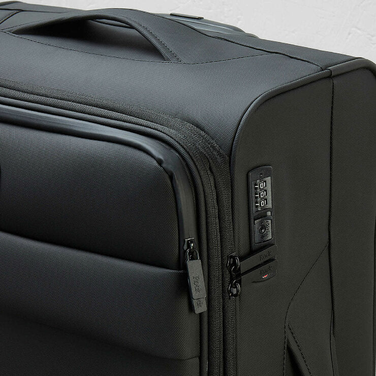 Rock Harper 2 piece luggage set black softside - British product