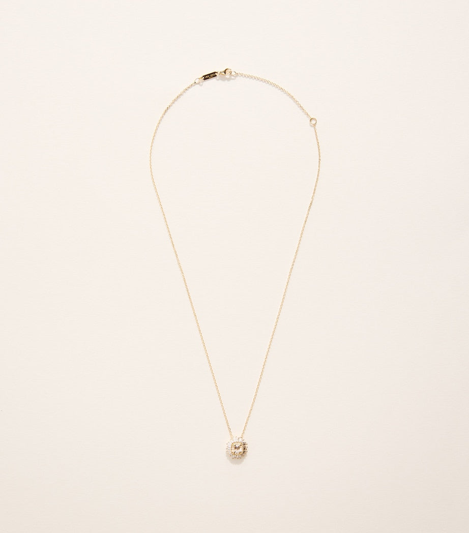 Suzanne Kalan yellow gold diamond flower necklace, imported from the UK