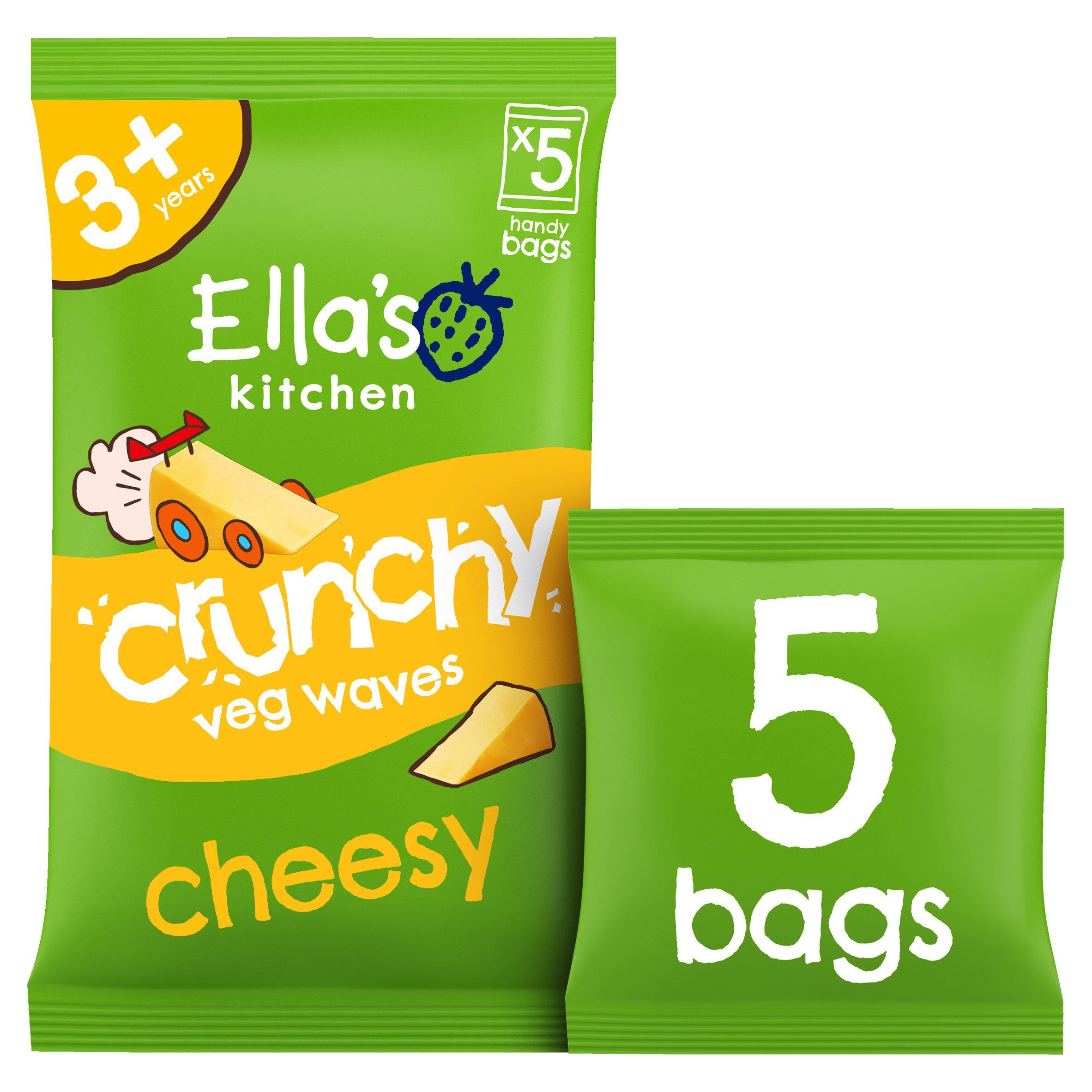 Ella's Kitchen Organic Crunchy Cheesy Pea Crisps Kids Snack Multipack 3+ Years 5x10g GOODS Sainsburys   