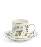 Wedgwood Wild Strawberry coffee cup and saucer (British brand)