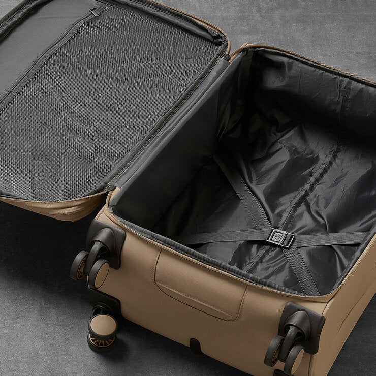 Rock luggage set 2 piece softside cabin and holdall beige - British product