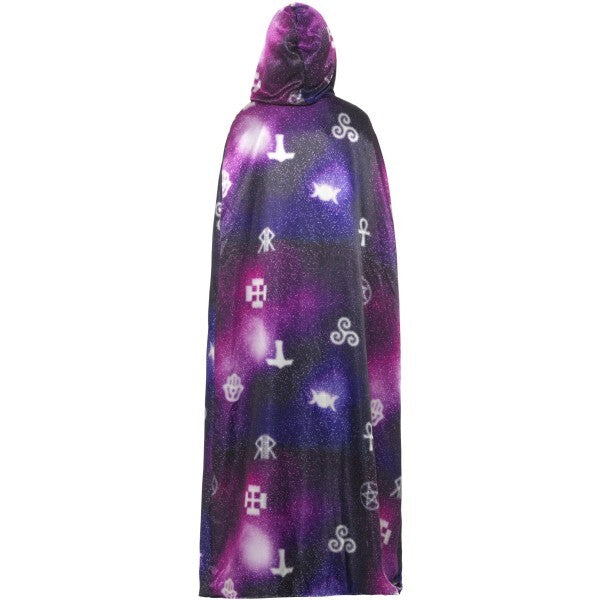 Smiffys deluxe reversible galaxy ouija cape black purple - British product